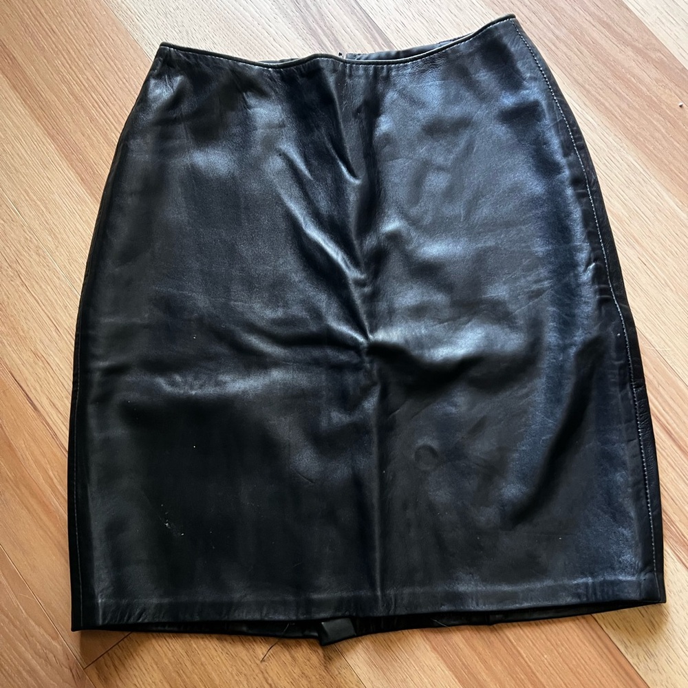 Vintage leather mini leather skir
